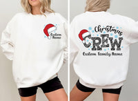 Custom Christmas Family Crew Sweatshirt, Custom Name Shirt, Family Name Sweatshirt, Front Back