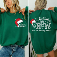 Custom Christmas Family Crew Sweatshirt, Custom Name Shirt, Family Name Sweatshirt, Front Back