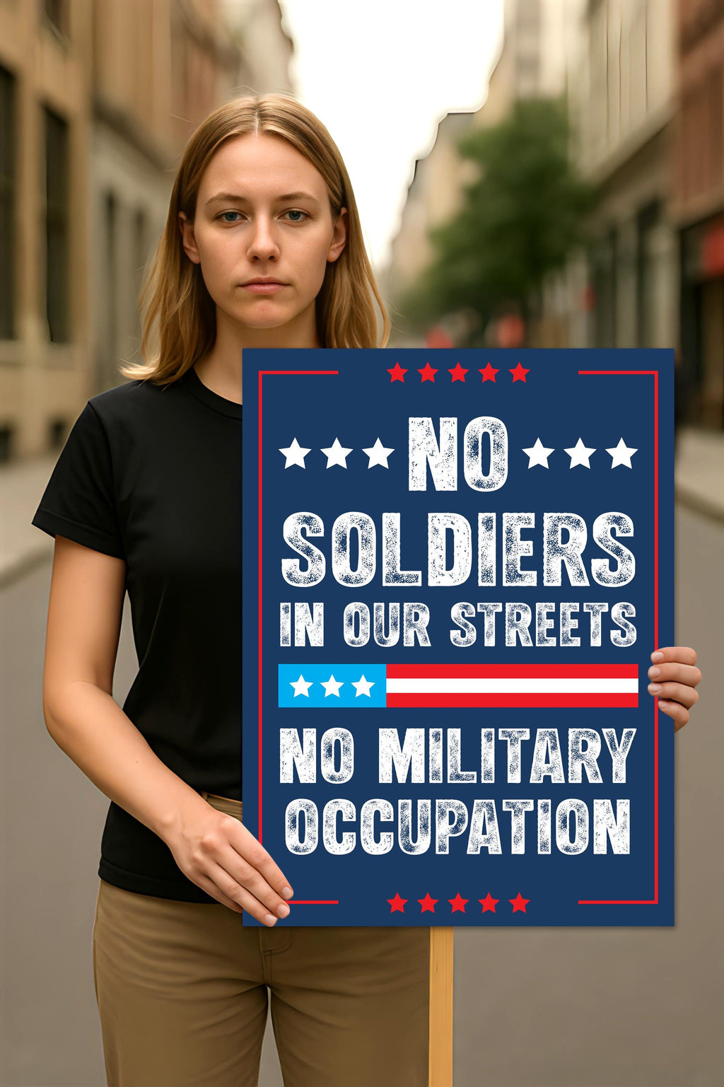 No Kings In America Protest Sign, Anti-Trump, WTF America, Democracy Not Oligarchy Political Activist Poster Resist Fascism Rally Sign