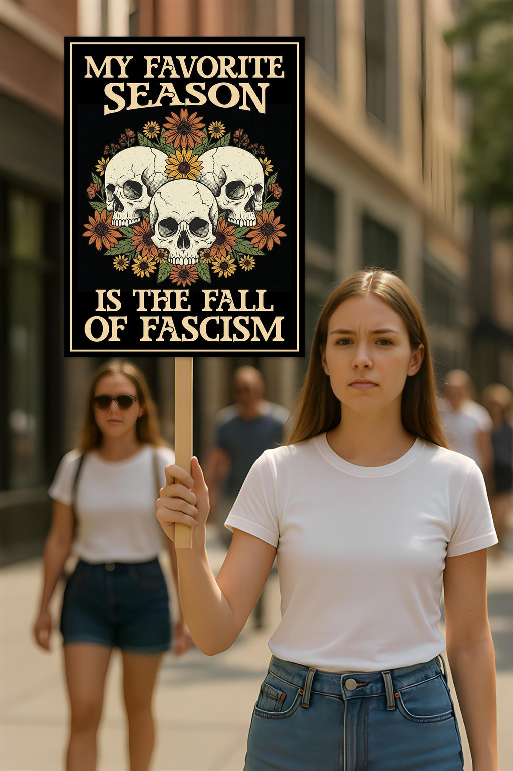 No Kings In America Protest Sign, My Favorite Season Is The Fall Of Fascism Political Activist Poster, Resist Fascism Rally Sign