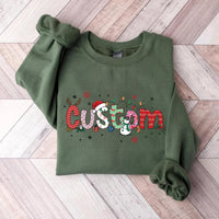 Personalized Christmas Sweatshirt, Christmas Name Shirt, Custom Alphabet Christmas Tee, Girls Name Christmas Sweatshirt