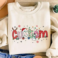Personalized Christmas Sweatshirt, Christmas Name Shirt, Custom Alphabet Christmas Tee, Girls Name Christmas Sweatshirt