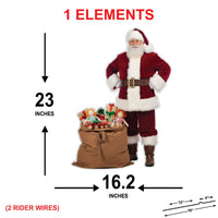 Santa Christmas Yard Sign, Outdoor Holiday Decoration with Stakes, Corrugated Plastic Santa Lawn Display for School Events & Xmas Parties