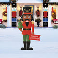 Nutcracker Yard Sign, Season’s Greetings Outdoor Christmas Decoration, Holiday Lawn & Garden Stake with Tree, Festive Xmas Yard Décor