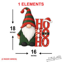 Christmas Gnome HOHOHO Yard Signs, Outdoor Holiday Lawn Stakes, Festive Garden Decorations for Porch, Pathway & Winter Christmas Décor