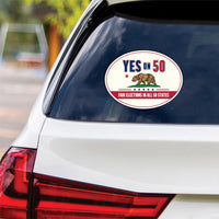 Yes on Prop 50 Vinyl Sticker, Anti-Gerrymandering Political Decal, California Election Reform Sticker for Campaign Use, 6" x 4.5"