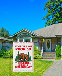 Yes on Prop 50 Garden Flag, Election Rigging Response Act Yard Flag, Anti-Gerrymandering California Flag, Political Outdoor Lawn Banner