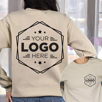 Custom Logo Sweatshirt, Your Business Logo or Brand Logo Shirt, Your Design Here Sweatshirt, Front Back