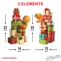 Gingerbread Couple Yard Sign, Christmas Outdoor Decorations with Gift Boxes and Stakes, Holiday Lawn Decor for Garden, Patio, Pathway