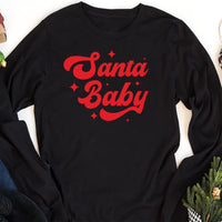 Santa Baby Long Sleeve Shirt, Santa Christmas Shirt, Preppy Christmas Tee