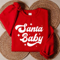 Santa Baby Sweatshirt, Santa Christmas Shirt, Preppy Christmas Sweatshirt