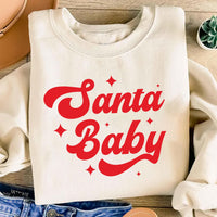 Santa Baby Sweatshirt, Santa Christmas Shirt, Preppy Christmas Sweatshirt