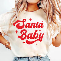 Santa Baby Shirt, Santa Christmas Shirt, Preppy Christmas Tee