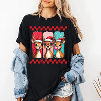 Cute Christmas Shirt, Reindeer Brushstrokes Shirt, Preppy Christmas Brushstroke Tee