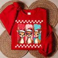 Cute Christmas Sweatshirt, Reindeer Brushstrokes Shirt, Preppy Christmas Brushstroke Sweatshirt