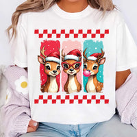 Cute Christmas Shirt, Reindeer Brushstrokes Shirt, Preppy Christmas Brushstroke Tee