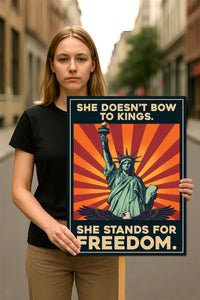 Democracy Has No Kings Protest Sign, Anti-Trump Resistance Political Activist Protest Poster, Resist Fascism Rally Sign