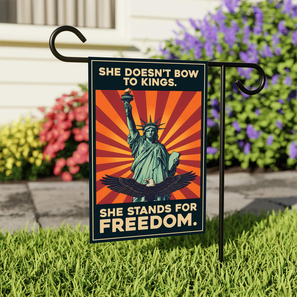 Democracy Has No Kings Garden Flag, Double Sided, No Kings In America Protest, Anti-Trump Flag, Resist Racism, Resist Fascism Flag