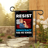 Democracy Has No Kings Garden Flag, Double Sided, No Kings In America Protest, Anti-Trump Flag, Resist Racism, Resist Fascism Flag
