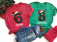 Personalized Christmas Cousin Shirt, Matching Family Xmas Lights Shirt, Custom Name Christmas Tee
