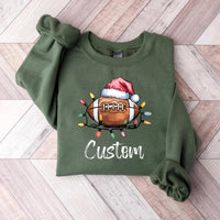 Custom Christmas Football Sweatshirt, Winter Sports Team Shirt, Personalized Football Sweatshirt