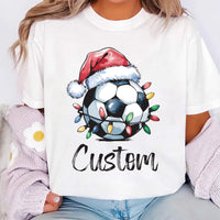Custom Christmas Soccer Team Shirt, Winter Sports Tee, Personalized Soccer Shirt