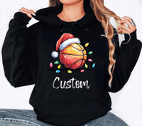 Custom Christmas Basketball Hoodie, Santa Sports Team Shirt, Personalized Basketball Hoodie