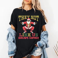 Black Santa Christmas Family Shirt, Personalized Holiday Shirt, Custom Family Christmas Tee