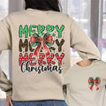 Coquette Christmas Sweatshirt, Leopard Merry Christmas Shirt, Coquette Bow Sweatshirt, Front Back