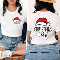 Custom Christmas Crew Pocket Shirt, Family Matching Gift Shirt, Personalized Christmas Tee, Front Back