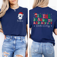Personalized Radiation Oncology Christmas Shirt, Oncology Gift for Medical Professionals, Radiation Therapist Tee, Front Back