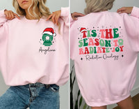 Personalized Radiation Oncology Christmas Sweatshirt, Oncology Gift for Medical Professionals, Radiation Therapist Sweatshirt, Front Back