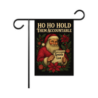 Hold Them Accountable Epstein List Protest Garden Flag, Double Sided, Santa No Kings Protect Democracy, Anti-Trump Flag, Resist Fascism Flag