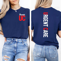 Personalized Urgent Care Shirt, Emergency Medicine Shirt, Urgent Care Staff Tee, Front Back