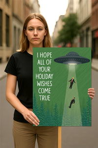 UFO Take Our Leaders Protest Sign, Anti-Trump, No Kings In America, Protect Democracy Political Activist Poster, Resist Fascism Rally Sign