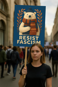 Resist Fascism Christmas Protest Sign, Anti-Trump, No Kings In America, Protect Democracy Political Activist Poster, Anti Fascist Rally Sign