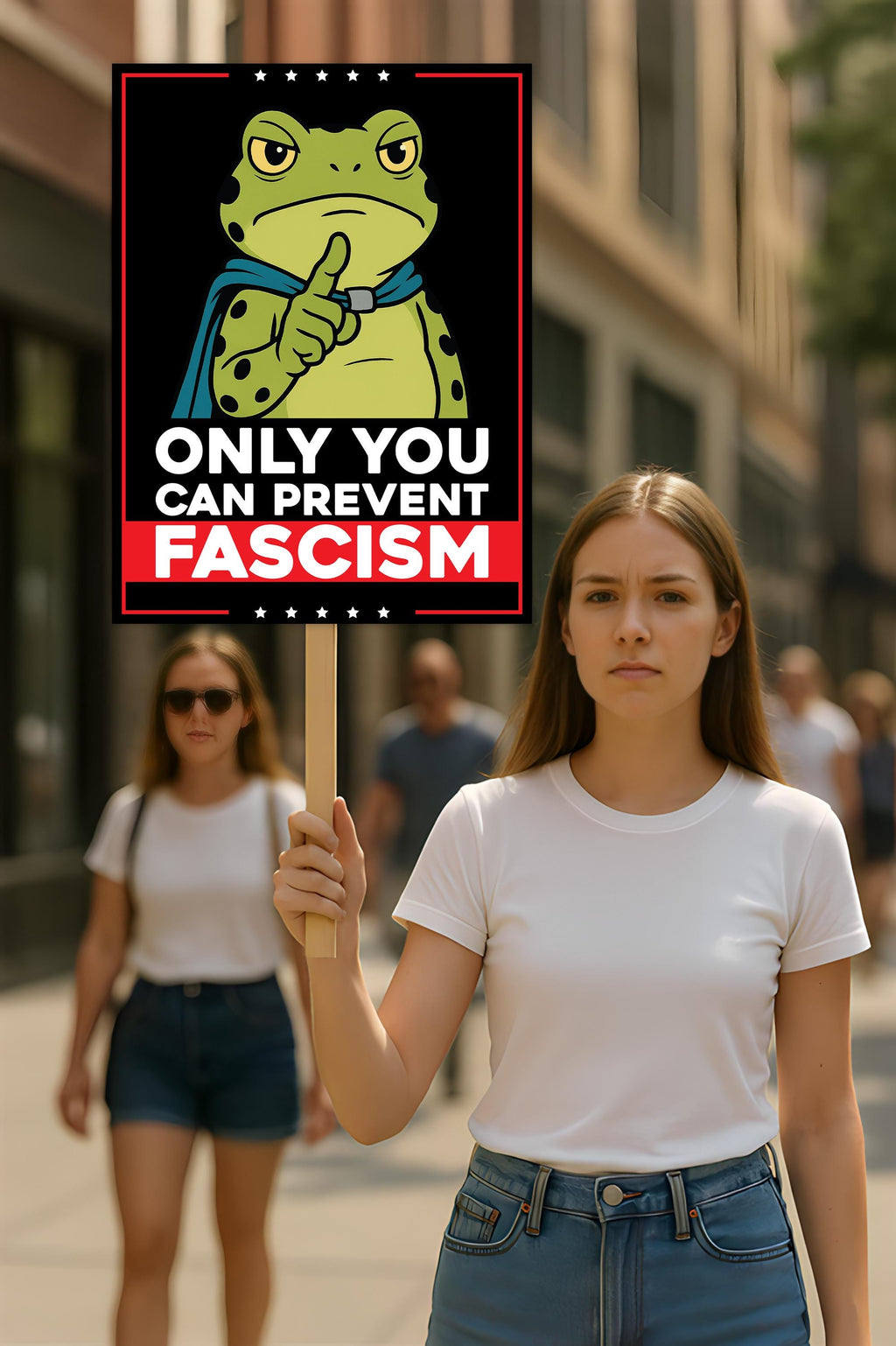 Portland Frog Anti-ICE Protest Sign, Anti-Trump, No Kings In America, Protect Democracy Political Activist Poster, Resist Fascism Rally Sign