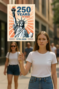 America 250 Anniversary 250 YEARS Protest Sign, Anti-Trump, No Kings In America, Protect Democracy Political Poster, Anti Fascist Rally Sign
