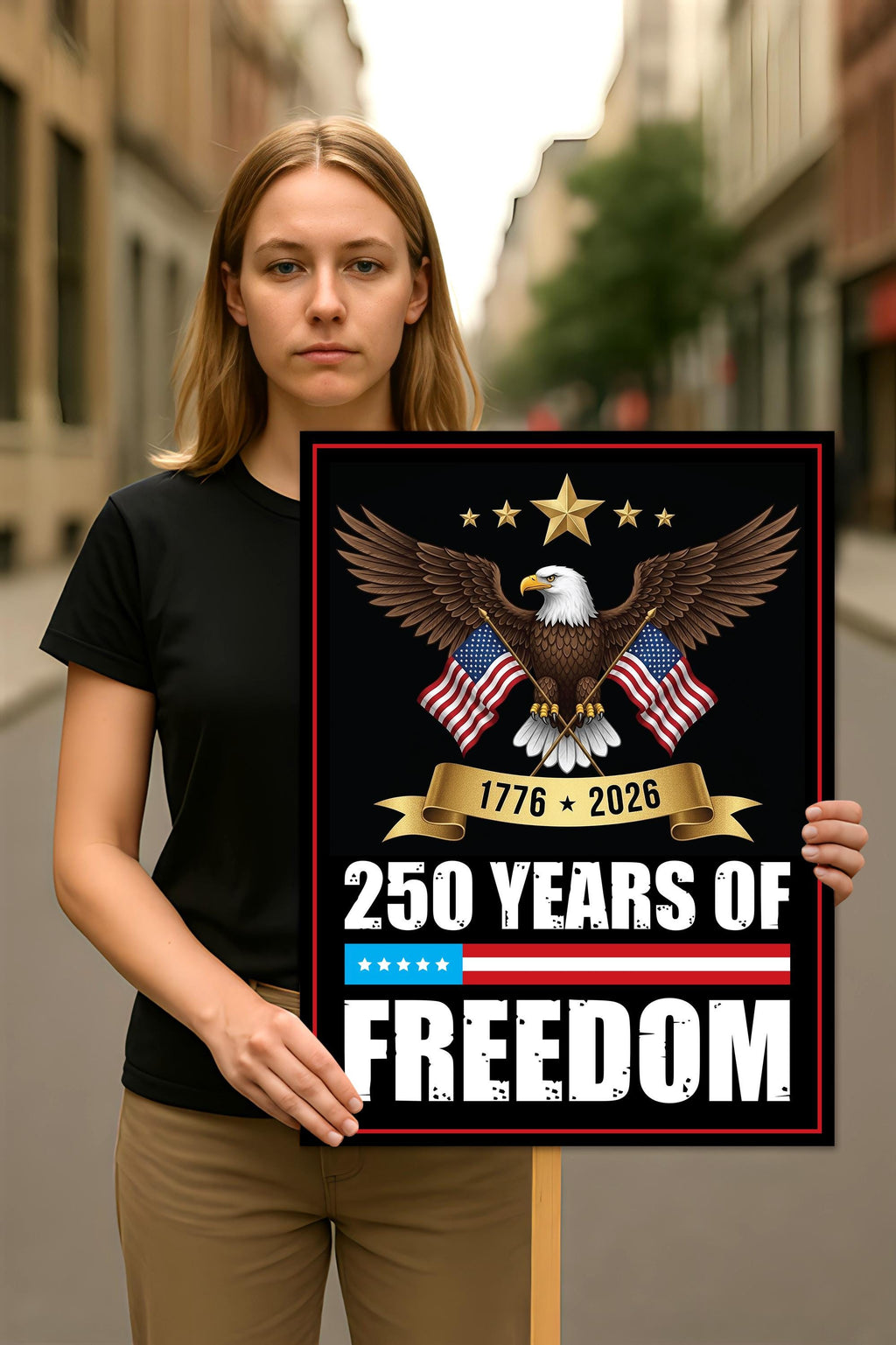 America 250 Anniversary 250 YEARS Protest Sign, Anti-Trump, No Kings In America, Protect Democracy Political Poster, Anti Fascist Rally Sign