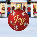 Joy Christmas Ornament Yard Sign with Stakes, Red Holiday Ball Outdoor Lawn Garden Decor, Waterproof Winter Porch Patio Christmas Decoration