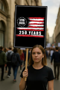 America 250 Anniversary 250 YEARS Protest Sign, Anti-Trump, No Kings In America, Protect Democracy Political Poster, Anti Fascist Rally Sign