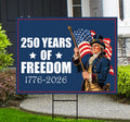 America 250 Anniversary 250 YEARS Protest Yard Sign - Anti-Trump, No Kings In America, Pro Democracy, Resist Fascism Sign with Metal H-Stake