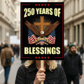America 250 Anniversary 250 YEARS Protest Sign, Anti-Trump, No Kings In America, Protect Democracy Political Poster, Anti Fascist Rally Sign