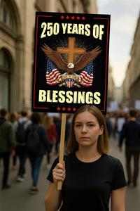 America 250 Anniversary 250 YEARS Protest Sign, Anti-Trump, No Kings In America, Protect Democracy Political Poster, Anti Fascist Rally Sign