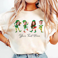 Custom Face Christmas Elf Shirt, Personalized Family Photo Gift Shirt, Christmas Elf Tee