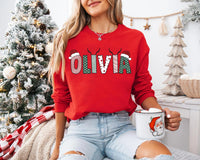 Custom Name Christmas Sweatshirt, Family Crew Matching Shirt, Personalized Christmas Sweatshirt