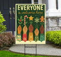 Everyone is Welcome Here Christmas Protest Yard Sign - Anti-Trump, No Kings In America, Pro Democracy, Anti Fascist Sign with Metal H-Stake