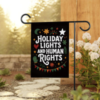 Holiday Lights and Human Rights Liberal Christmas Protest Garden Flag, No Kings, Protect Democracy, Anti-Trump Flag, Anti Fascist Flag