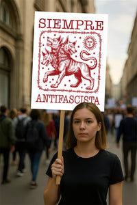 Siempre Antifascista Protest Sign, Anti-Trump, No Kings In America, Protect Democracy Political Activist Poster, Anti Fascist Rally Sign