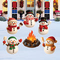 Christmas Snowman Campfire Yard Signs, Outdoor Lawn Decorations with Stakes, Cute Holiday Garden Décor for Winter Party & Patio Display